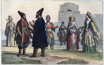 19世纪的波斯人服装--来自 "Usi e Costumi di Tutti i Popoli dell