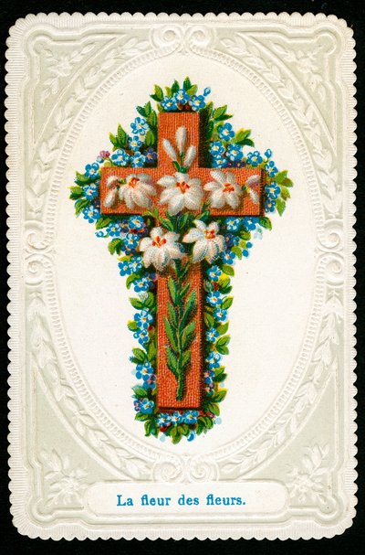 Pious image: Cross with flowers (chromolithography) 作者 匿名匿名