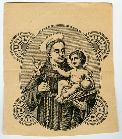 Pious image: Saint Anthony of Padua (engraving) 作者 匿名匿名