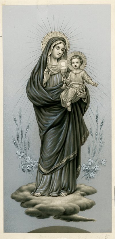 Pious image: Virgin and child with the Blessed Sacrament (engraving) 作者 匿名匿名