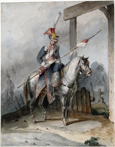 Polish chevauleger of the French Imperial Guard - Anonymous - ca 1808 - Watercolour on paper - 20,6x16,2 - Private Collection 作者 匿名匿名