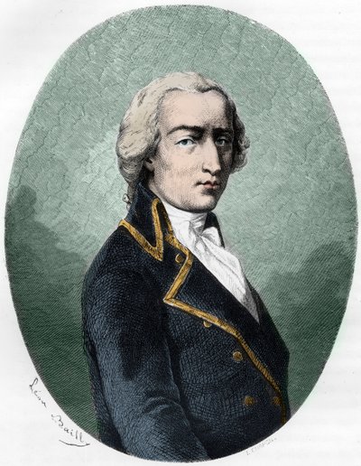 法国士兵GONTAUT BIRON，DUC DE LAUZUN的ARMAND LOUIS肖像 - Armand-Louis de Gontaut Biron Duke of Lauzun (Biron-Lauzun) (1758-1793)的肖像 - 1863年Dupray de La Maheri的《Le Livre Rouge - Histoire De L
