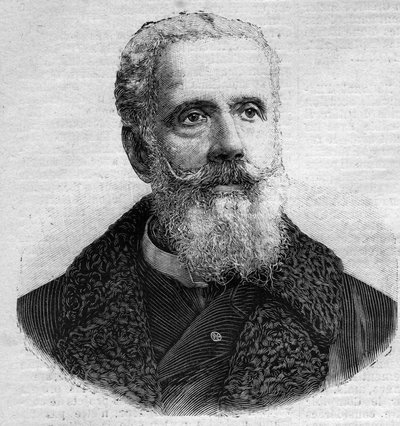 法国政治家阿纳托尔-德-拉弗热（1821-1892）的肖像。雕刻在 "Le Peute Parisien "中。 作者 匿名匿名