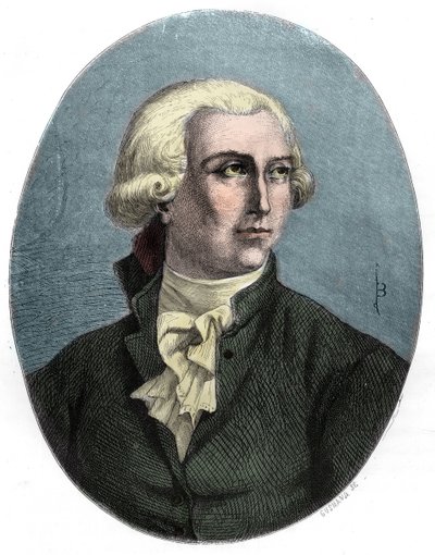 安托万-洛朗-拉瓦锡的肖像--安托万-洛朗-拉瓦锡（1743-1794），法国化学家--1863年的版画，载于Dupray de La Maherie的《Le Livre Rouge - Histoire De L