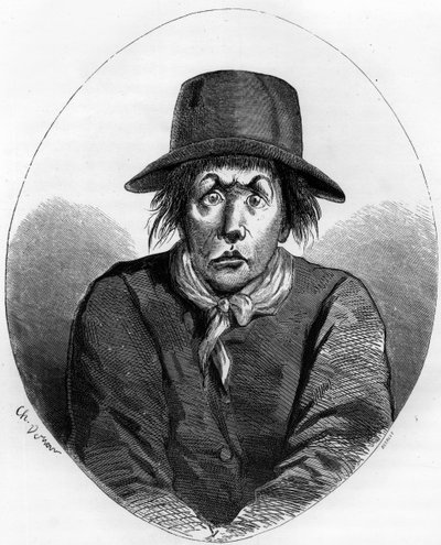 安托万-西蒙（Antoine Simon，1736-1794）的肖像，他是鞋匠大师，也是1793年路易十七在圣殿的监护人--1863年的版画，载于杜普雷-德-拉-马赫里的《红皮书--法国革命史》。私人收藏。 作者 匿名匿名