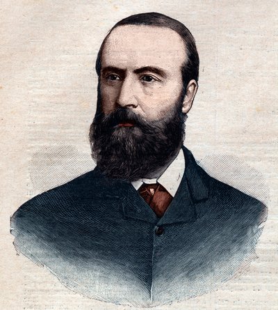 查尔斯-斯图尔特-帕内尔（1846 -1891）的肖像，爱尔兰政治家。1891年发表在《小巴黎人》上的版画。私人收藏。 作者 匿名匿名