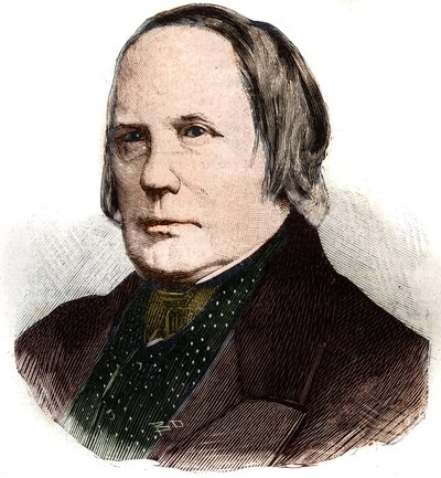 埃德加-奎纳（1803-1875）的肖像，法国作家和历史学家。雕刻在 "Le Peute Parisien "中。 作者 Anonymous Anonymous