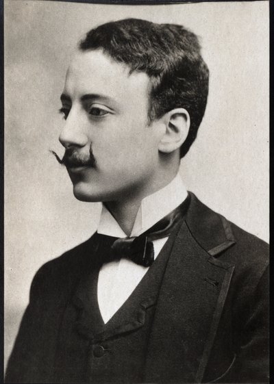 意大利作家加布里埃勒-安南齐奥（1863-1938）的画像。 作者 匿名匿名