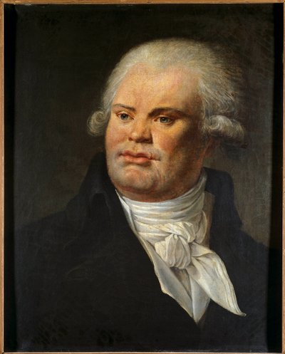 Georges Danton (1759 - 1794) 演说家和政治家的肖像。 18 世纪的匿名绘画。 布面油画。 暗：0.61 x 0.49m。 巴黎，卡纳瓦莱博物馆。 作者 匿名匿名