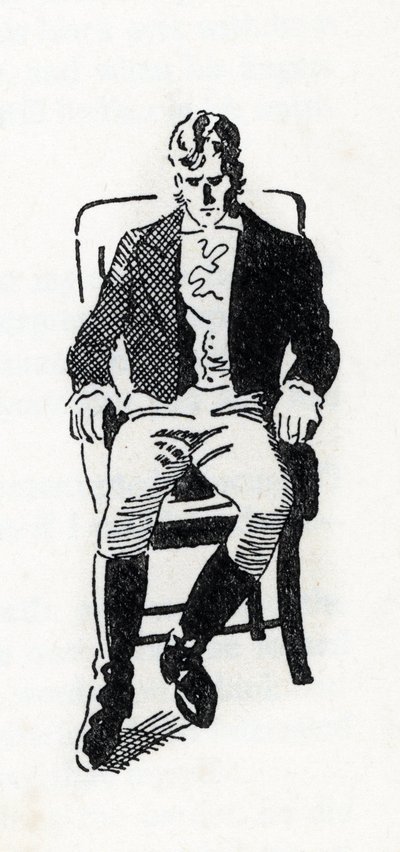 艾米莉-勃朗特（1818-1848）的罗马小说《呼啸山庄》中的人物希斯克利夫的肖像（图）。 作者 匿名匿名