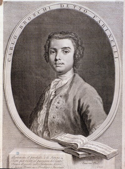 意大利阉人Carlo Broschi的肖像，称为Farinelli (版画。1735) 作者 匿名匿名