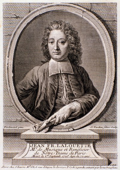 Jean Francois Lalouette (1651-1728)英国作曲家和导演的肖像 雕刻。18世纪。米兰私人收藏 作者 匿名匿名