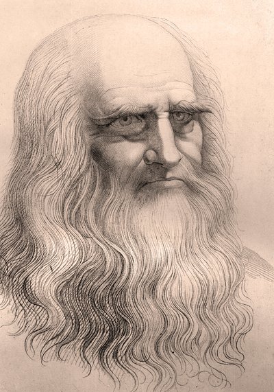 达芬奇（Leonard de Vinci）（1452 - 1519）的肖像来自他的自画像。 作者 匿名匿名
