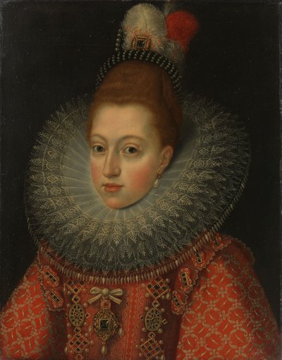 奥地利玛格丽特（1584-1611 年）西班牙女王肖像，约 1600 年（铜版油画） 作者 匿名匿名