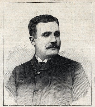 法国作家Pierre Decourcelle（1856-1926）的肖像。雕刻在 "Le Petro Parisien "上 作者 匿名匿名
