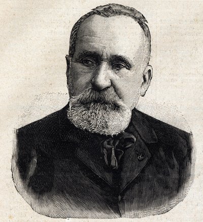 皮埃尔-普维斯-德-沙畹（1824-1898）的肖像，法国画家，当时是国家美术协会的主席。雕刻在 "Le Petro Parisien "上 作者 匿名匿名