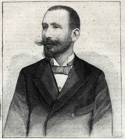 皮埃尔-萨尔斯(1854-1921)的肖像，法国作家。雕刻在 "Le Petro Parisien "中。 作者 匿名匿名