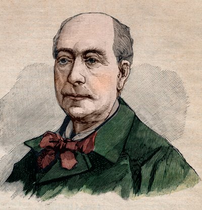 法国诗人西奥多-德-班维尔（1823-1891）的画像。1891年发表在《小巴黎人》上的版画。私人收藏。 作者 匿名匿名