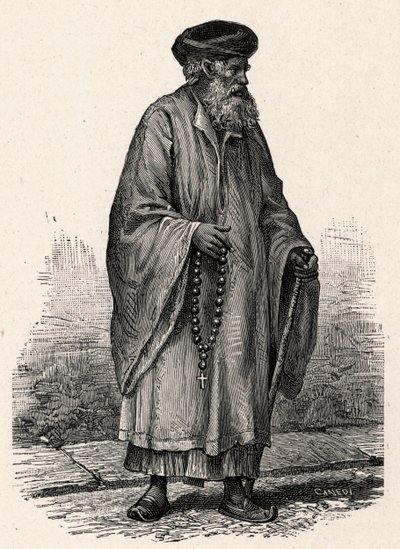 Portrait of a Catholic Coptic from Zifte in Egypt. Engraving in “Les Missions Catholiques au XIXeme Siecle”” by Louis-Eugene (Louis Eugene) Louvet. private collection. 作者 匿名匿名