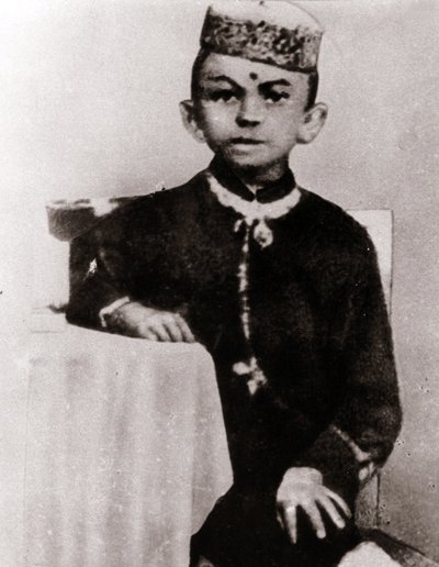 Portrait of political leader Mohandas Karamchand Gandhi (1869-1948) child - Photography around 1875 作者 匿名匿名