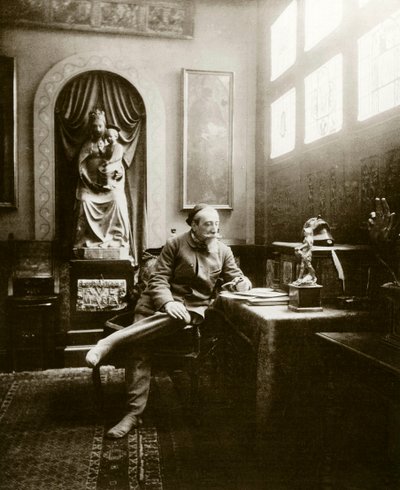 法国作家阿纳托尔-法兰西（1844-1924）1904年在其办公室内的画像。私人收藏 作者 匿名匿名