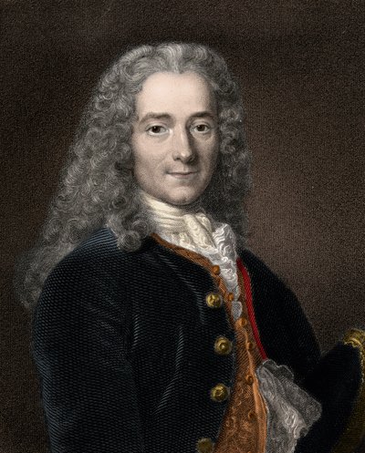 法国作家和哲学家弗朗索瓦-马里-阿鲁埃（Francois-Marie Arouet dit Voltaire）（1694-1778）的画像 作者 匿名匿名