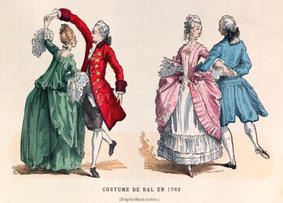 1762年的舞会服装（路易十五国王的政权）--私人收藏 作者 匿名匿名