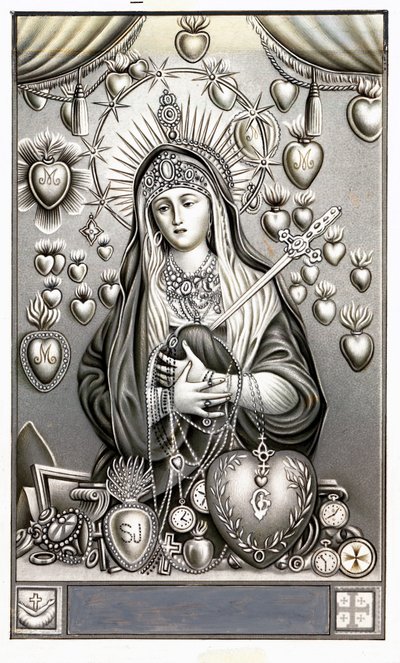 表现痛苦的圣母，mater dolorosa 虔诚的形象。20世纪的首次亮相 私人收藏 作者 匿名匿名