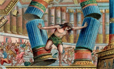 Samson bringing down the Temple of Dagon - Chromolithography - Private collection 作者 匿名匿名