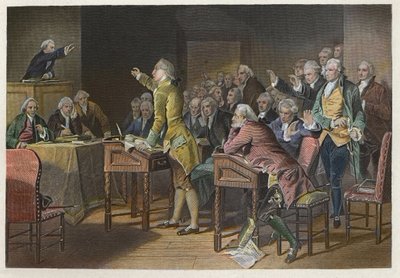 印花税法（美国殖民地关税法）--美国革命领袖帕特里克-亨利（1736-1799）1765年在弗吉尼亚州议会反对印花税法的演讲--帕特里克-亨利1765年在议会反对印花税法的演讲。 作者 匿名匿名