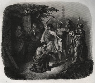 The Decollation of Saint Julian (Martyrdom). Engraving from 1846 in “” Lives of the saints””. Private collection. 作者 匿名匿名