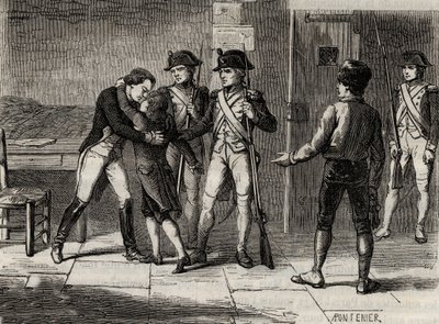 1793年，蒙恬公爵（安托万-奥尔良）和博若莱公爵（路易-查尔斯-奥尔良）在圣让堡（马赛）--阿尔方斯-德-拉马丁（1790-1869）的《吉伦特人的历史》中的版画，1865-1866 --私人收藏 作者 匿名匿名