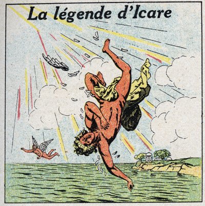 伊卡洛斯的陨落 - 伊卡洛斯的陨落。1925年的匿名插图。私人收藏。 作者 匿名匿名