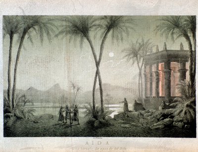 The banks of the Nile. Illustration for act III of Aida, opera by Giuseppe Verdi 作者 匿名匿名