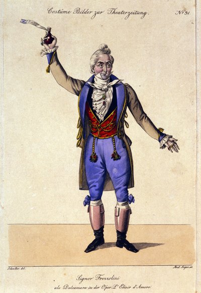 The bass Giuseppe Frezzolini (1789-1861) interpreting Doctor Dulcamara in the opera “L