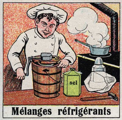 制冷工业：用于烹饪的制冷剂混合物。1925年的匿名插图。私人收藏。 作者 匿名匿名