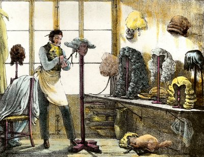The wig styling a wig of a catogan, men
