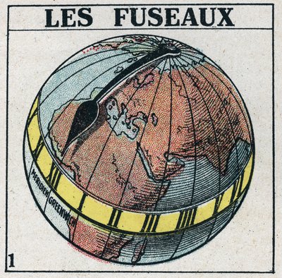 时间：地球的时区。1925年的匿名插图。私人收藏。 作者 匿名匿名
