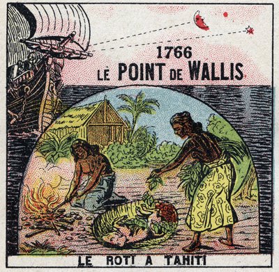 时间：塞缪尔-瓦利斯（1728-1795）在1766年的点，允许知道它所在的点的经度相对于星星和月亮之间的距离。1925年的匿名插图。私人收藏。 作者 匿名匿名