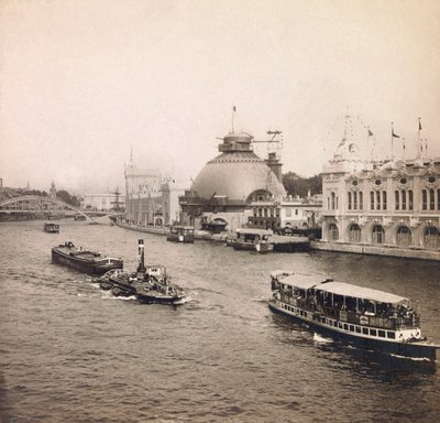 1900年的世界博览会--巴黎1900年世界博览会。塞纳河的全景，左岸 - 私人收藏 作者 匿名匿名