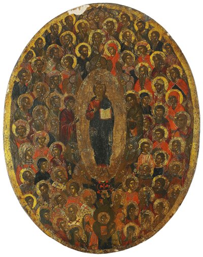 Deesis，17世纪 作者 匿名俄罗斯圣像画家