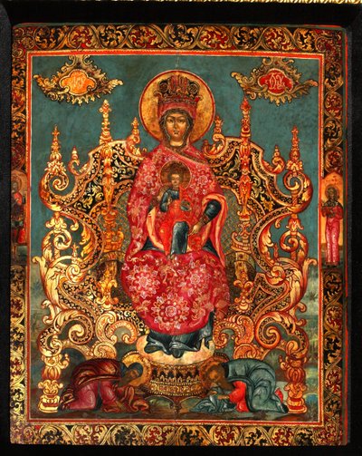 Pecherskaya神的母亲，十八世纪 作者 匿名俄罗斯圣像画家