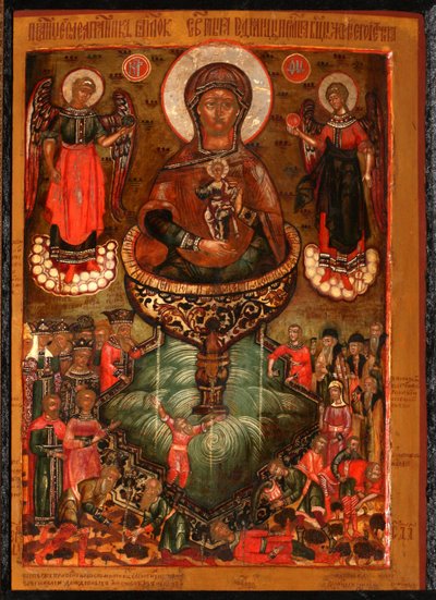 Theotokos赋予生命的春天，1686年 作者 匿名俄罗斯圣像画家