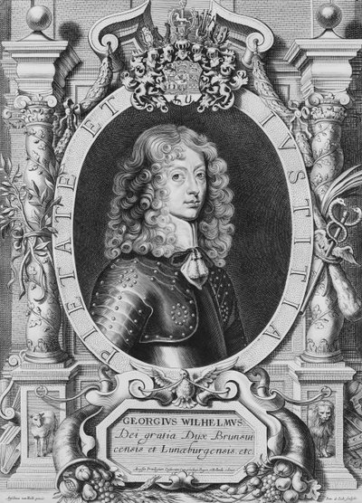 George William（1624-1705）Braunschweig-Luneberg公爵，来自“杰出人物肖像”，由Petrus de Iode雕刻，1706年出版 作者 安塞尔姆斯·范·赫勒