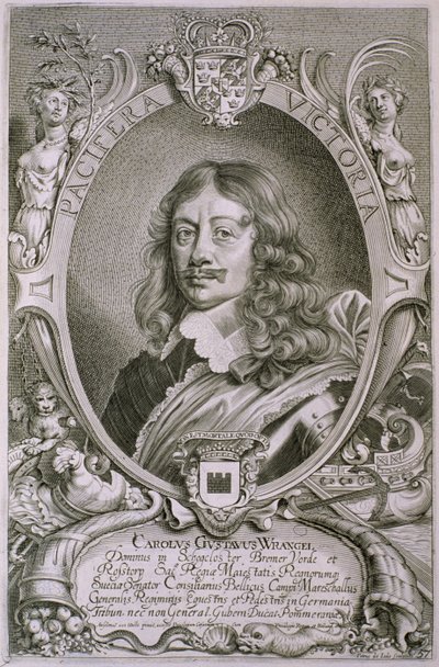 Karl Gustav Wrangel（1603-73）来自&39;杰出人物肖像&39;，由Petrus de Iode雕刻，1706年出版 作者 安塞尔姆斯·范·赫勒