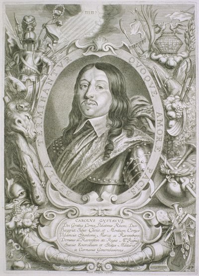 Karl X Gustav（1622-60）瑞典国王，来自杰出人物肖像，出版于1706年 作者 安塞尔姆斯·范·赫勒