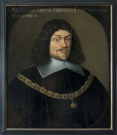 Maximilian von und zu Trauttmansdorff (1584-1650)的肖像，由Hulle, Anselm van, after (1601-1674)拍摄。布面油画。尺寸：73x63厘米。斯德哥尔摩国家博物馆 作者 安塞尔姆斯·范·赫勒