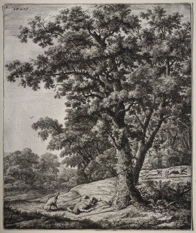 六幅巨大的直立式风景画，描绘了奥维德《变形记》中的场景：阿多尼斯之死 作者 安东尼滑铁卢