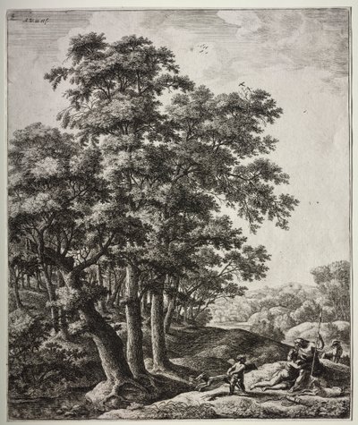 六幅大型直立式风景画，取材于奥维德《变形记》中的场景：维纳斯与阿多尼斯 作者 安东尼滑铁卢