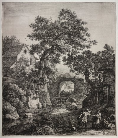 六幅大型直立式风景画，描绘了《旧约圣经》中的场景：西坡拉给儿子割礼 作者 安东尼滑铁卢